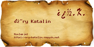 Őry Katalin névjegykártya