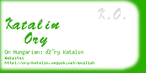 katalin ory business card